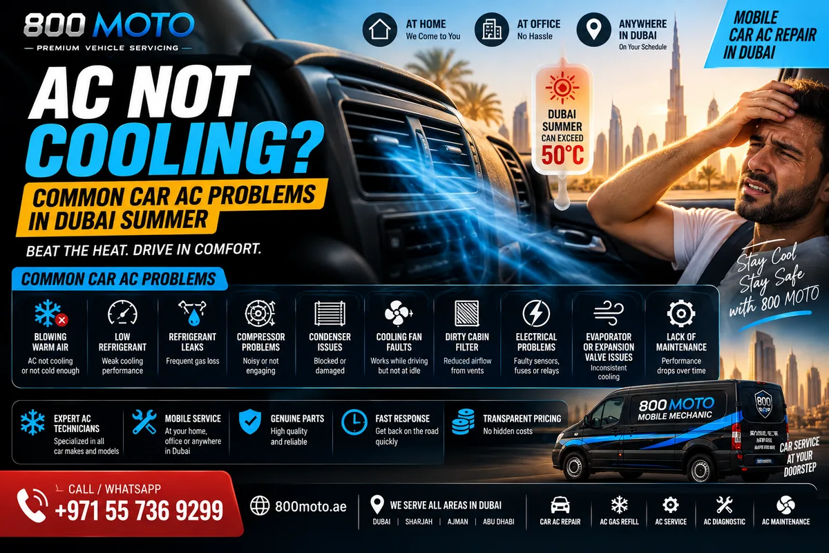AC Not Cooling? Common Car AC Problems in Dubai Summer